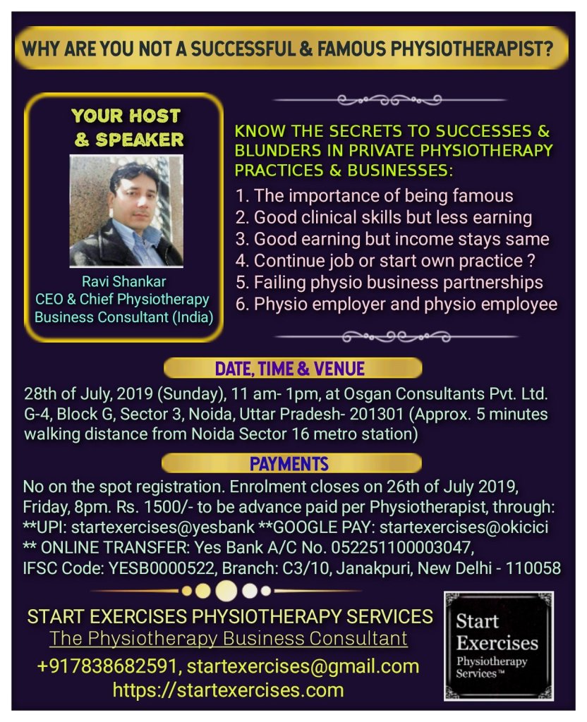 Know the secrets of success and blunders in physiotherapy